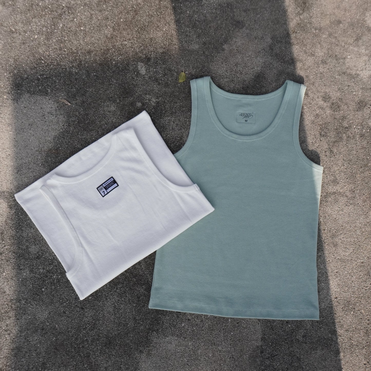 RIB TANK TOP MEN - SAGE GREEN